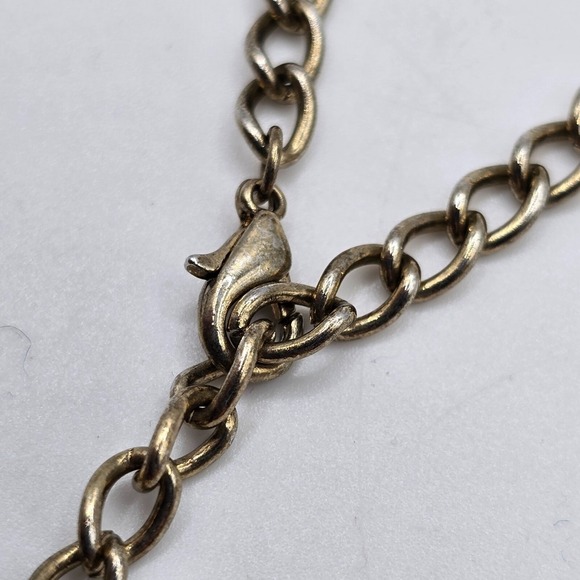 Gold Tone and Blue Statement Necklace Dangling Chains Fashion Boho Festival‎ - Picture 5 of 8